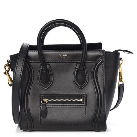 celine black nano|CELINE Smooth Calfskin Nano Luggage Black.